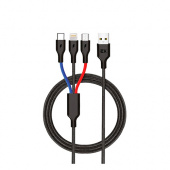 EXPLOYD EX-K-842 3в1 USB - microUSB/8 Pin/TYPE-C 1.2М 2.1A чёрный