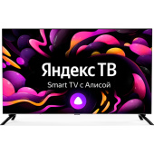 Изображение автомобильного телевизора Телевизор LED Hyundai 40" H-LED40BS5003 Яндекс.ТВ Frameless черный FULL HD 60Hz DVB-T DVB-T2 DVB-C DVB-S DVB-S2 USB WiFi Smart TV