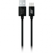 BORASCO USB - microUSB, 2А, 1м, черный (20542)