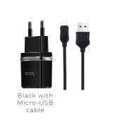 HOCO C12 2USB 2.4A MICRO USB 1м черный