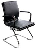 Кресло Бюрократ CH-993-Low-V/Black  (Кресло, низкая спинка ,черный, искусственная кожа, полозья хром)
